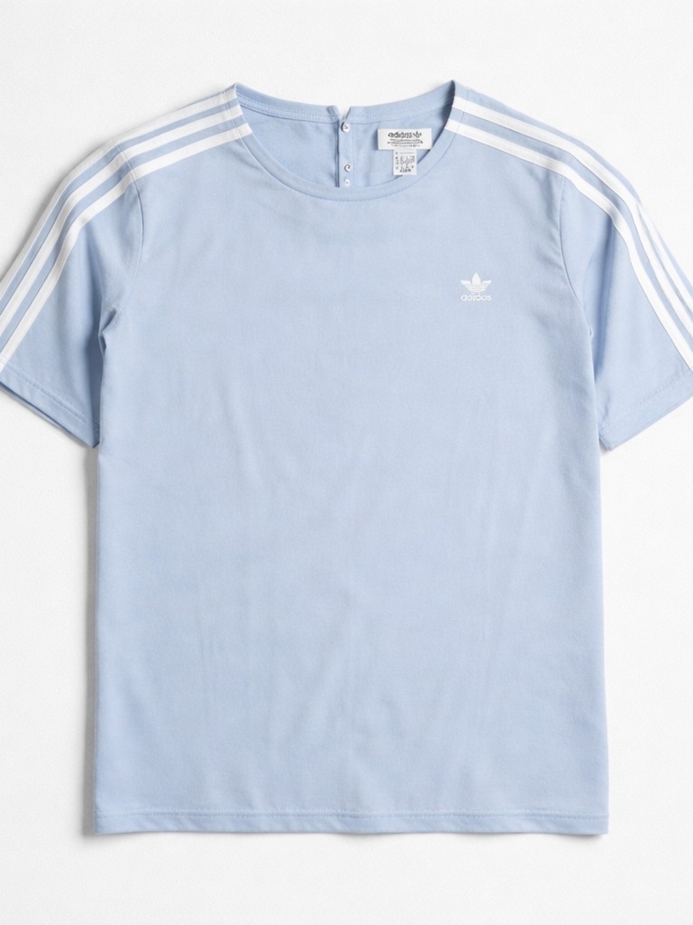 Adidas Originals 3 Stripe Baby Blue Top Trefoil Logo Size M